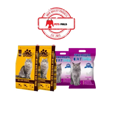 Bundle PETSO Cat Food with Bantonite Cat Litter